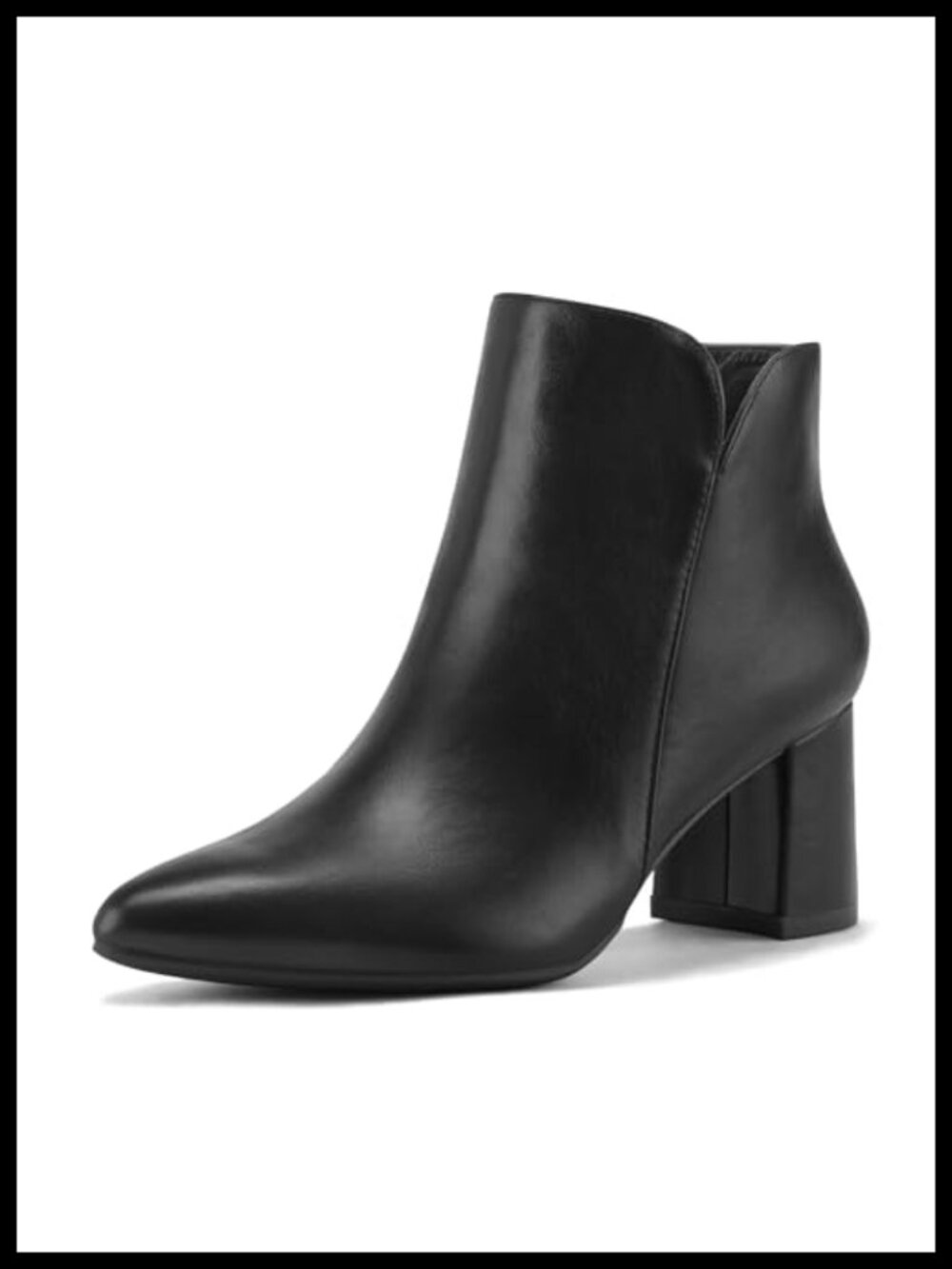 Women's Ankle Boots Chunky Block Heel Pointed Toe Dressy Booties Side Zip